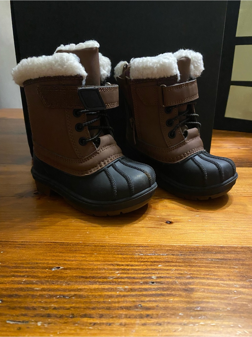 Cat & Jack Brown and Black Cozy Winter Boots for Kids